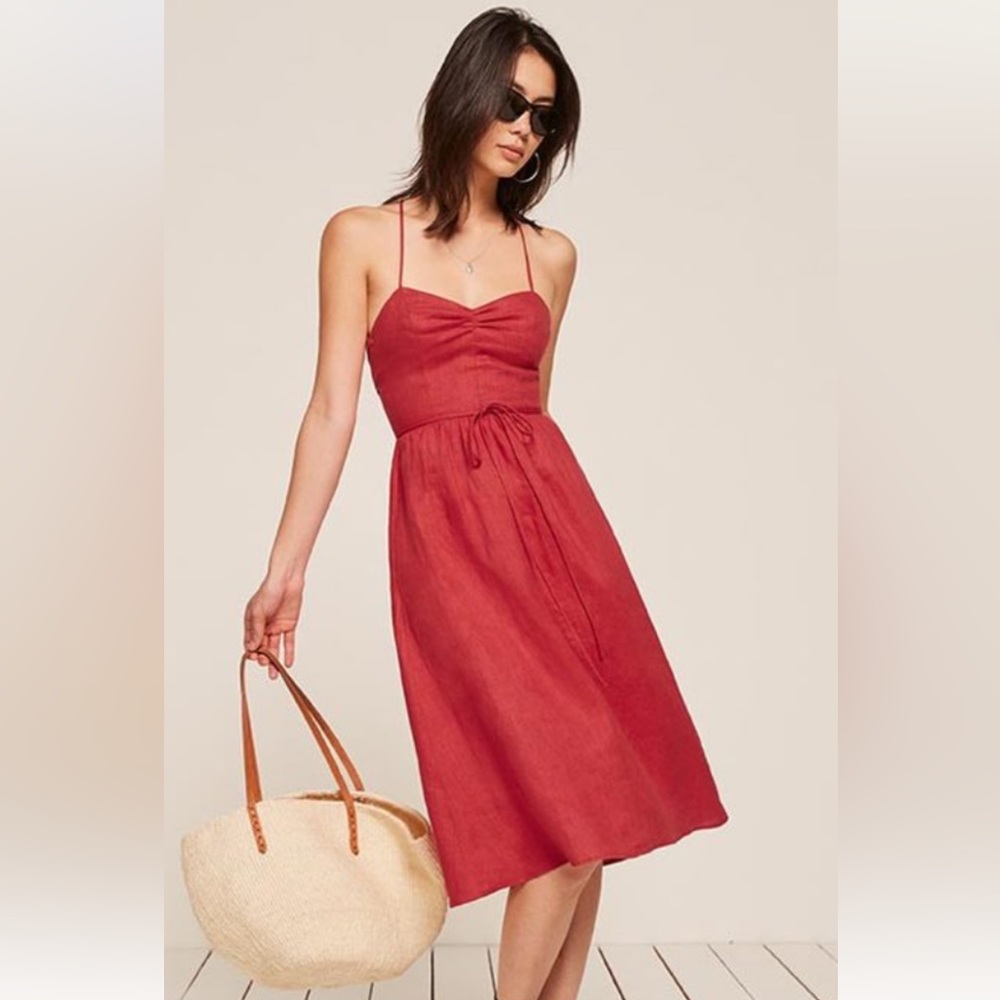 Reformation Pepper Cross Back Strappy Dress Red size 4 never worn